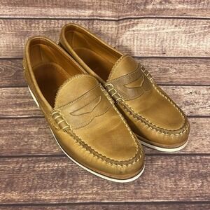 Allen Edmonds "Sequoia" Mens Brown Leather Penny Loafers Vibram Sole Size 10 D
